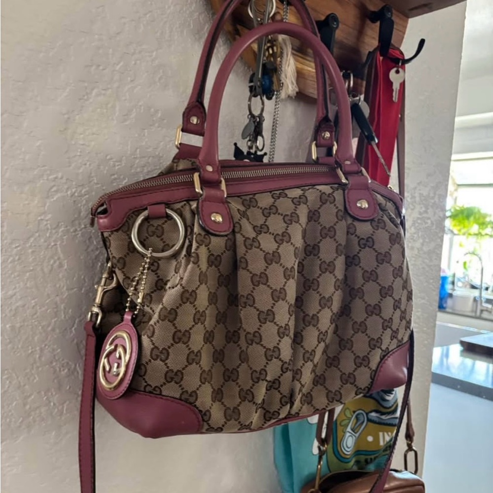 Pink Original GG Canvas Sukey Handbag Large - Picture 2 of 10